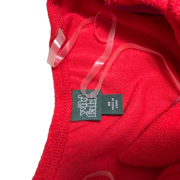 (NWT) Wild Fable Red Terry Cloth Romper Shorts Halter Neck Size XS - Picture 6 of 6